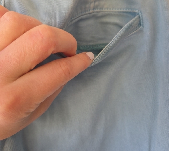 Chino By Anthropologie Jeans 29 Relaxed Sky Blue Light Blue - Picture 10 of 11